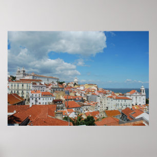 Cityview av huvudstaden av Portugal, Lisbon Poster