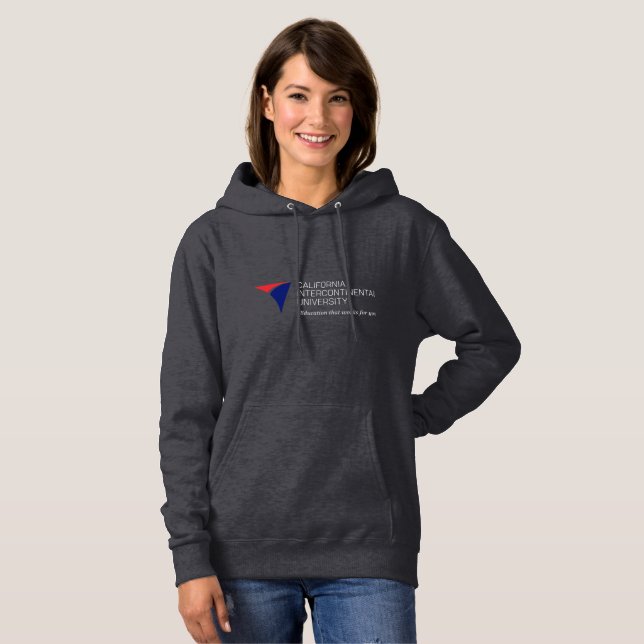 CIU-grå färgkvinna Hoodie Tee Shirt (Hel framsida)