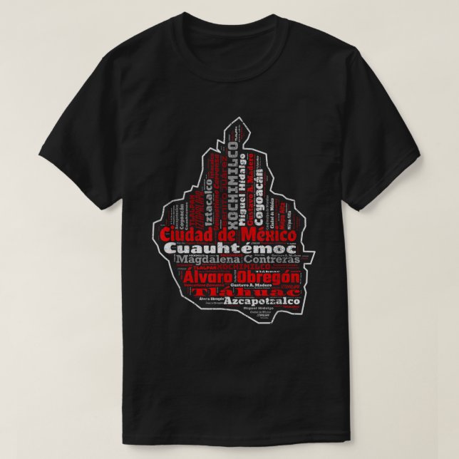 Ciudad De Mexiko CDMX Mapa Municipios Mexico City T Shirt (Design framsida)