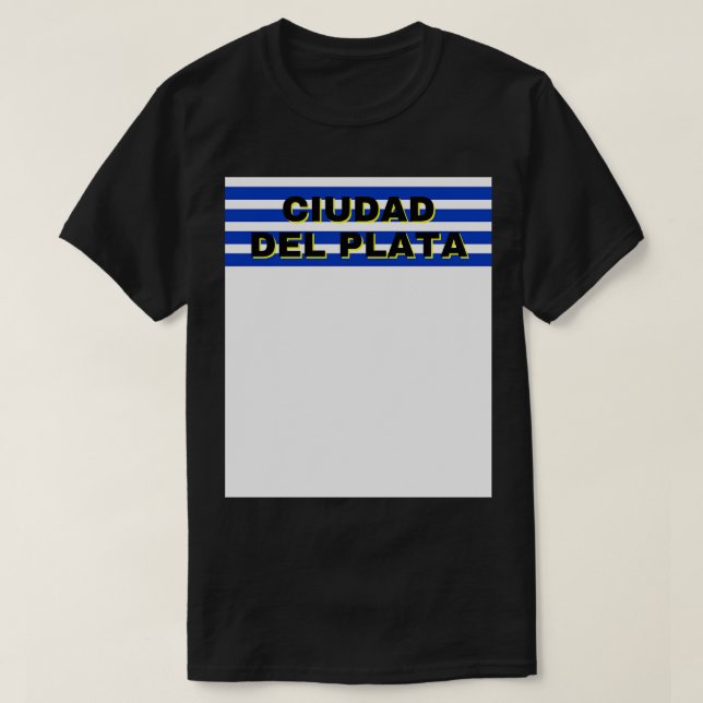 Ciudad del Plata i Uruguay Flagga Rand T Shirt (Design framsida)