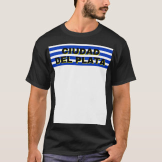 Ciudad del Plata i Uruguay Flagga Rand T Shirt
