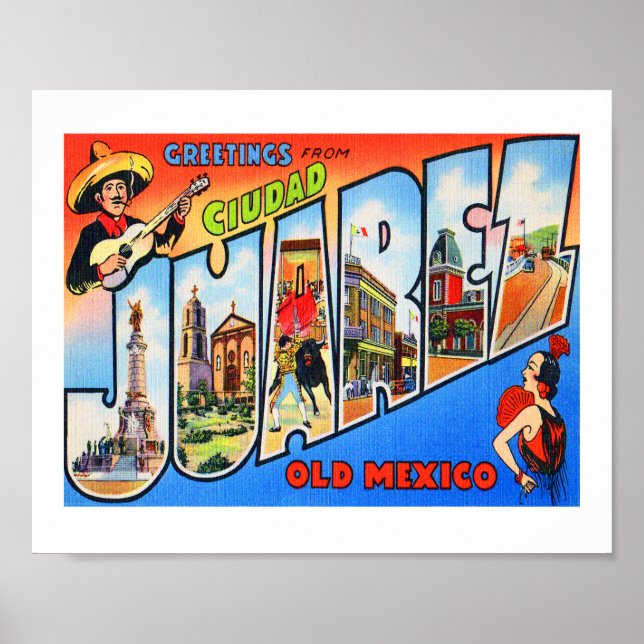 Ciudad Juarez Gamla Mexiko Poster (Framsidan)