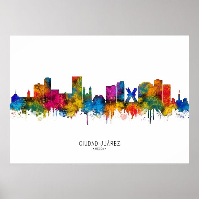 Ciudad Juárez Mexico Skyline Poster (Framsidan)