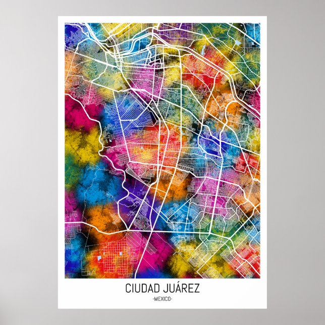 Ciudad Juárez Mexiko Karta Poster (Framsidan)