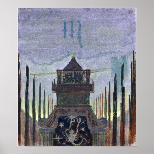 Ciurlionis - Sol går igenom Scorpio 1906 Poster (Framsidan)