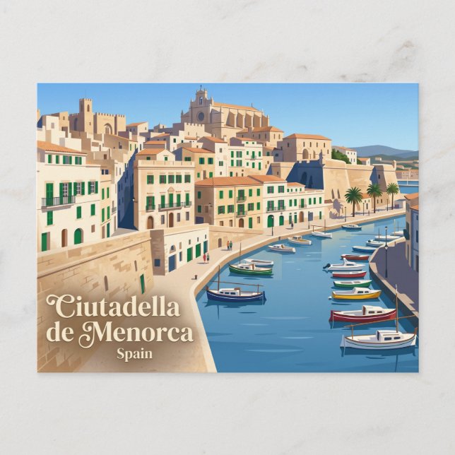 Ciutadella de Menorca Spanien Vykort (Framsida)