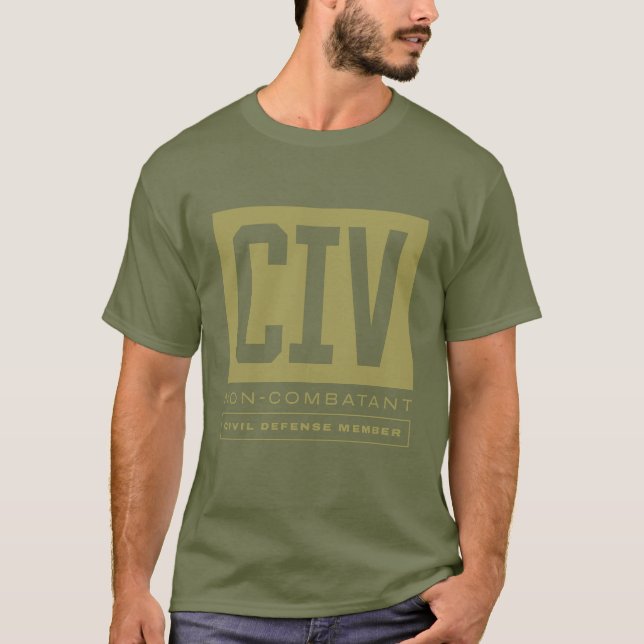 CIV:s statsförsvarsmedlems etikett T Shirt (Framsida)