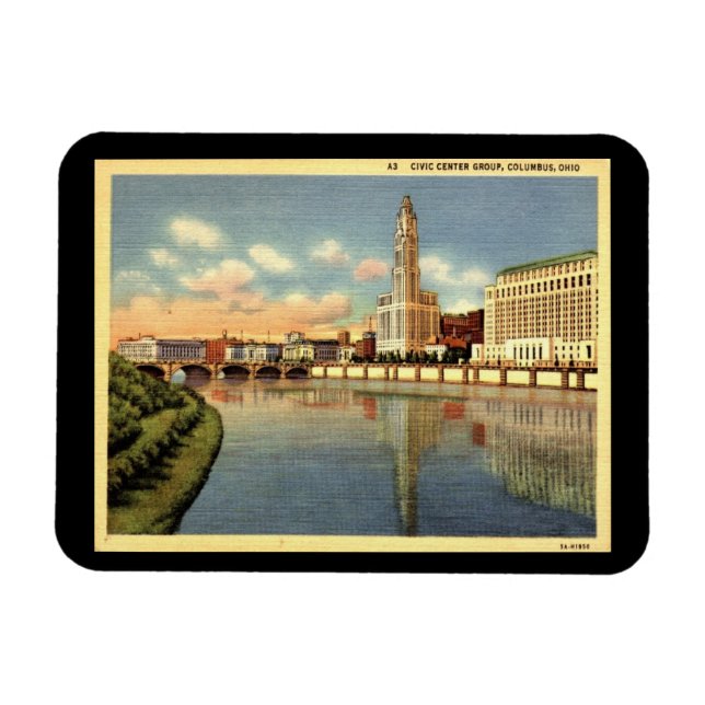 Civic Center, Columbus, Ohio Vintage Magnet (Horisontell)