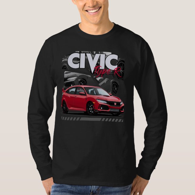 Civic typ R FK8 Japansk bil T Shirt (Framsida)