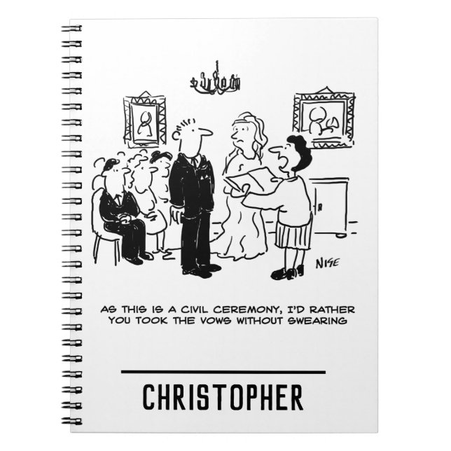 Civil Bröllop Ceremony vid ett kansli Anteckningsbok (Framsidan)