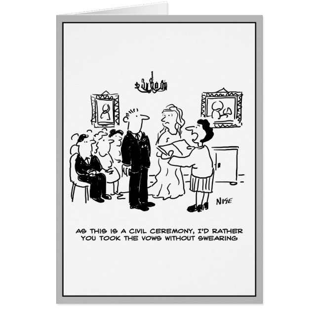 Civil Bröllop Ceremony vid ett kansli Hälsningskort (Framsidan)