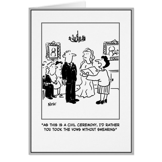 Civil Bröllop Ceremony vid ett kansli Hälsningskort (Framsidan)