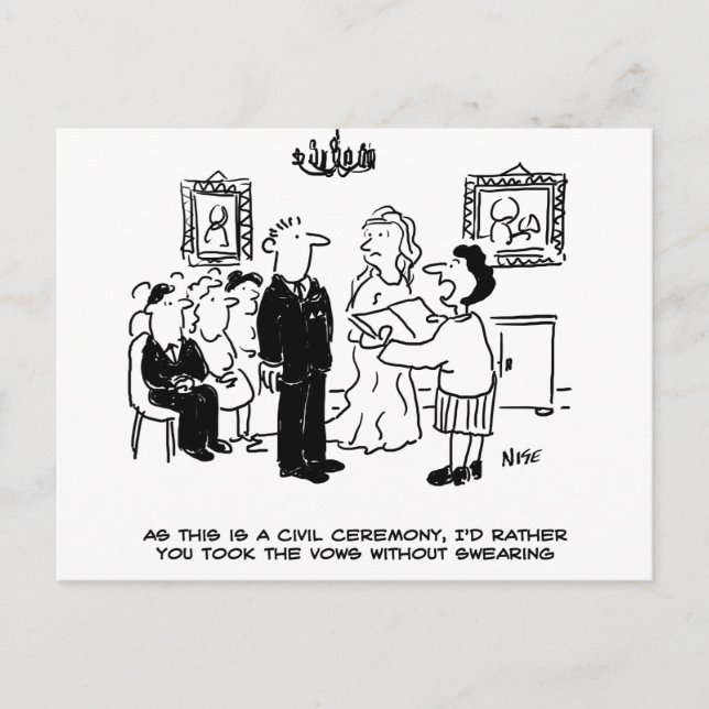 Civil Bröllop Ceremony vid ett kansli Vykort (Framsida)