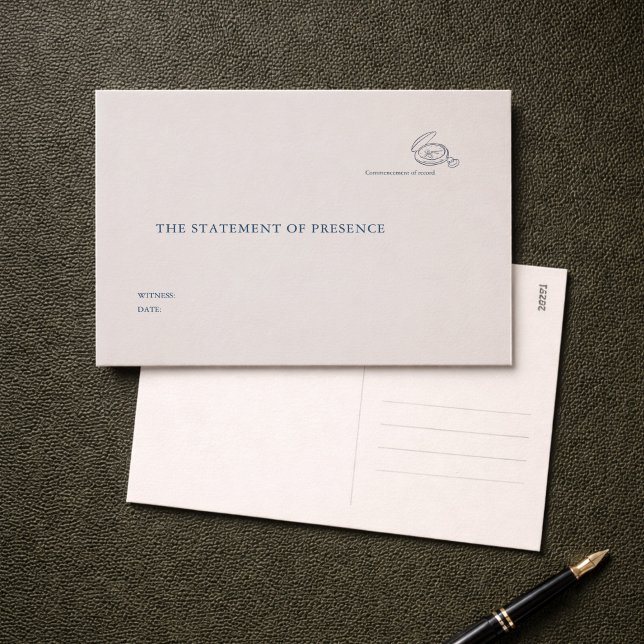 Civil Ceremony Non Traditional Wedding Witness Vykort (Civil Ceremony Witness Postcard )