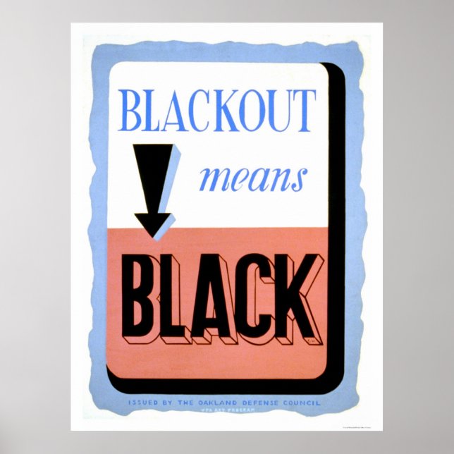 Civil Defence Blackout 1942 WPA Poster (Framsidan)