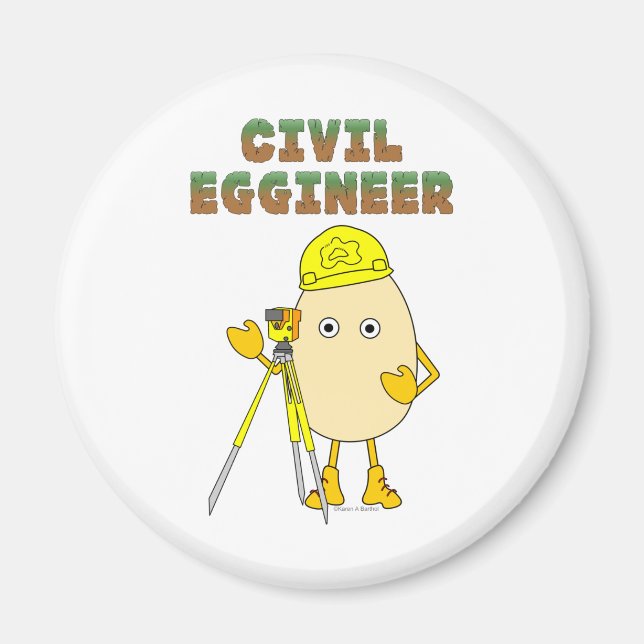 Civil Eggineer Ingenjör Magnet (Framsidan)