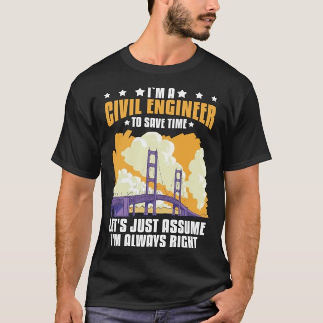 Civil Engineer Bridge Builder Engineering Student T Shirt (Framsida)
