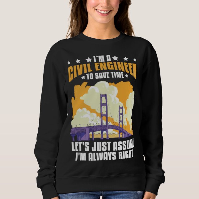 Civil Engineer Bridge Builder Engineering Student T Shirt (Framsida)