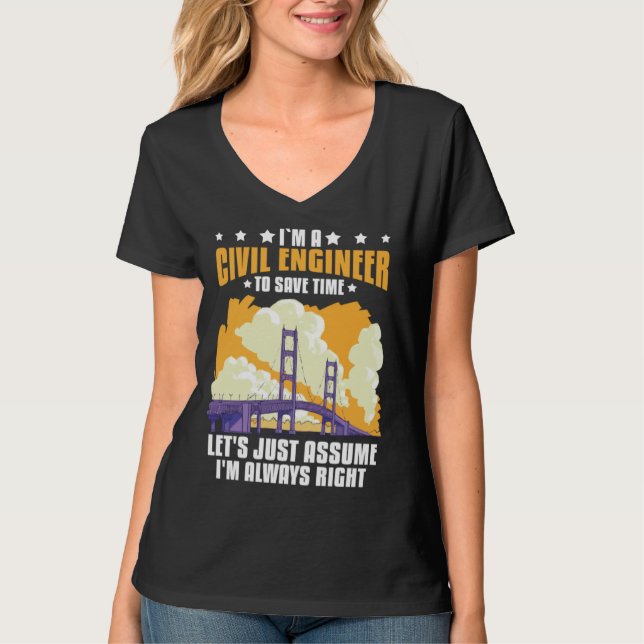 Civil Engineer Bridge Builder Engineering Student T Shirt (Framsida)