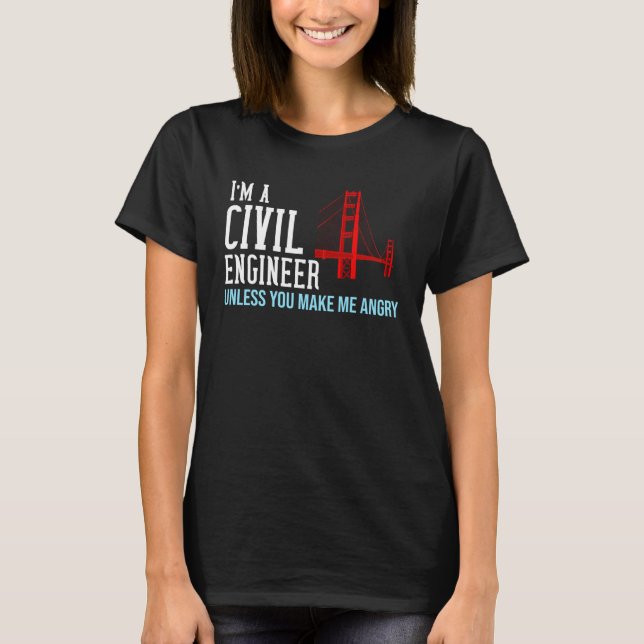 Civil Engineer  Bridge Engineering T Shirt (Framsida)