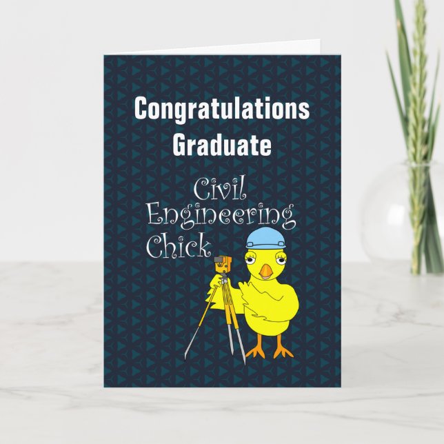 Civil Engineering Chick Studenten Card Tack Kort (Framsida)