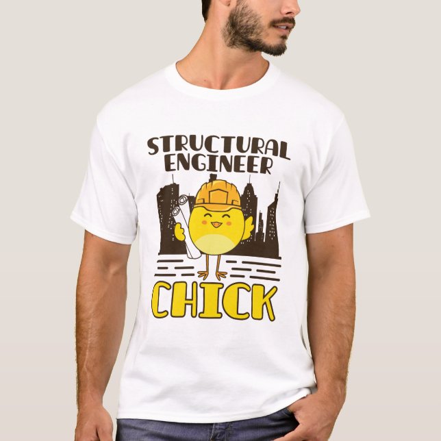 Civil Engineering i Ingenjör Chick T Shirt (Framsida)