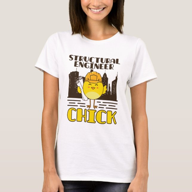 Civil Engineering i Ingenjör Chick T Shirt (Framsida)