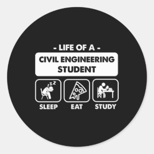 Civil Engineering Major Student Runt Klistermärke