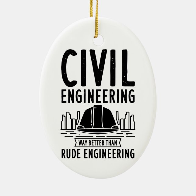 Civil Engineering Way Bättre jul i Student Julgransprydnad Keramik (Baksidan)
