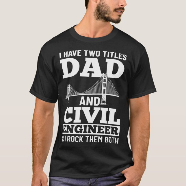 Civil Ingenjör Bridge Builder Engineering Student T Shirt (Framsida)