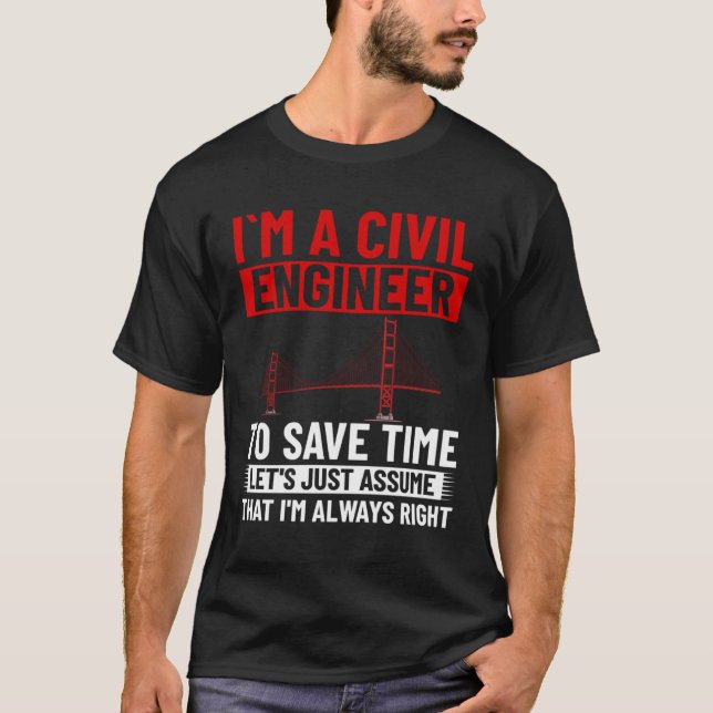 Civil Ingenjör Bridge Builder Engineering Student T Shirt (Framsida)