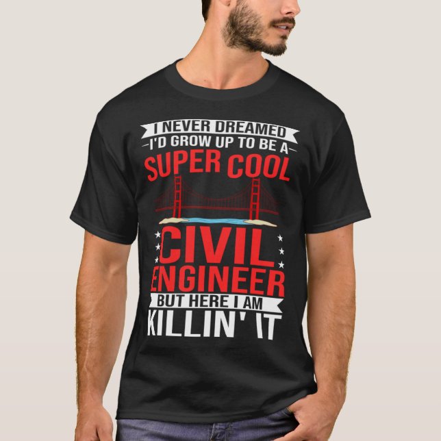 Civil Ingenjör Bridge Builder Engineering Student T Shirt (Framsida)