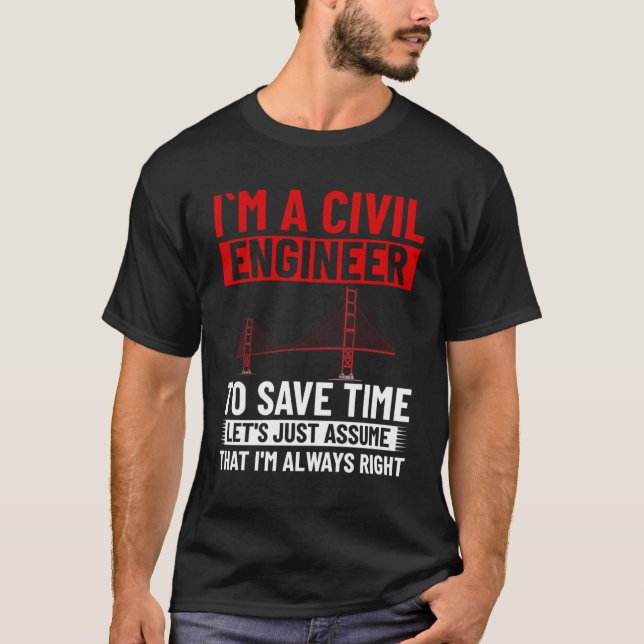 Civil Ingenjör Bridge Builder Engineering Student T Shirt (Framsida)