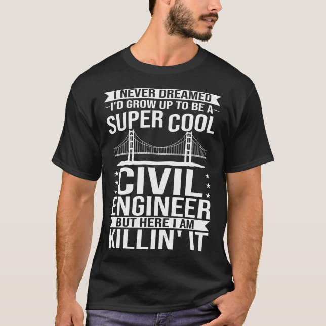 Civil Ingenjör Bridge Builder Engineering Student T Shirt (Framsida)