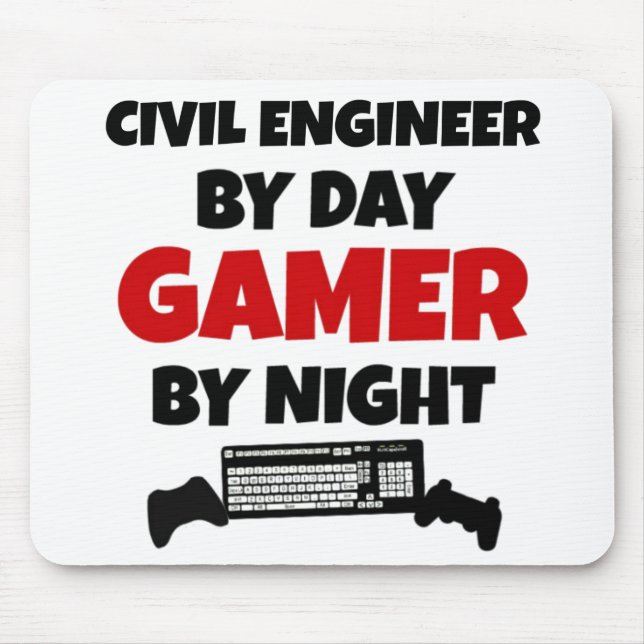 Civil Ingenjör by Day Gamer by night Musmatta (Framsidan)