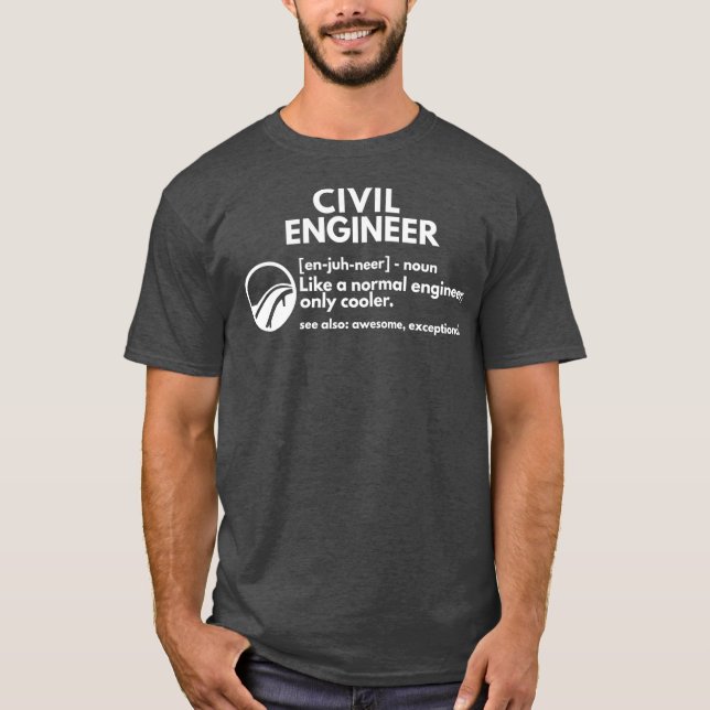 Civil Ingenjör Definition Funny Engineering T Shirt (Framsida)
