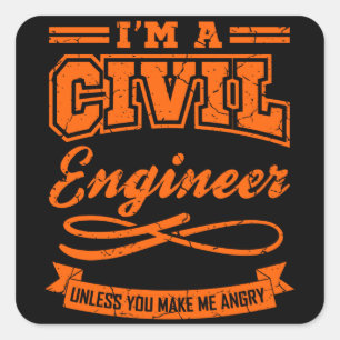 Civil Ingenjör Funny Engineering Studenten Degree Fyrkantigt Klistermärke