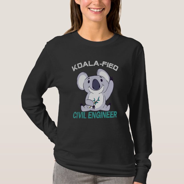 Civil Ingenjör Koalafied Qualified Engineering T Shirt (Framsida)