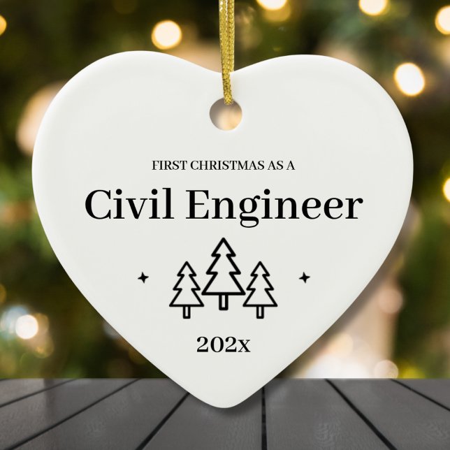 Civil Ingenjör New Job First jul Ornamet Julgransprydnad Keramik (Civil Engineer New Job First Christmas Ornament
)