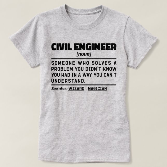 Civil Ingenjör Noun Engineering Worker Sarcastic T Shirt (Design framsida)