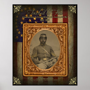 Civil Krig Afrcan American Cavalry sergeant Poster