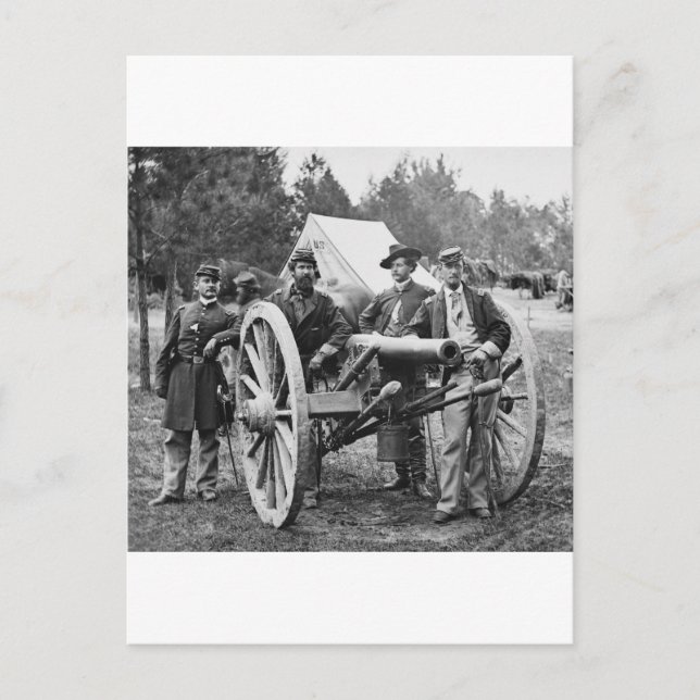Civil Krig Artillery, 1860-talet Vykort (Framsida)
