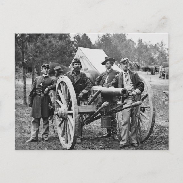 Civil Krig Artillery, 1860-talet Vykort (Framsida)