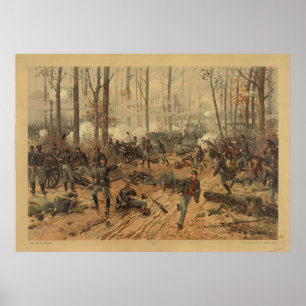 Civil Krig Battle Shiloh by Thur de Thulstrup Poster