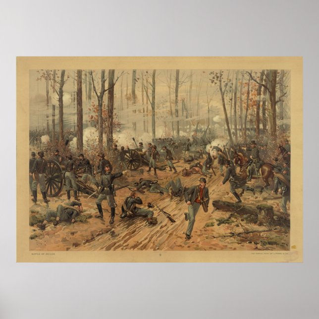 Civil Krig Battle Shiloh by Thur de Thulstrup Poster (Framsidan)