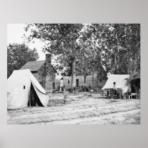 Civil Krig Battlefield Hospital, 1862 Poster