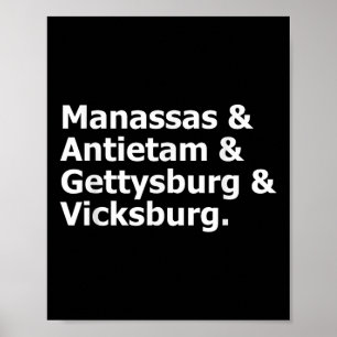 Civil Krig Battles Manas Antietam Gettysburg Vicks Poster