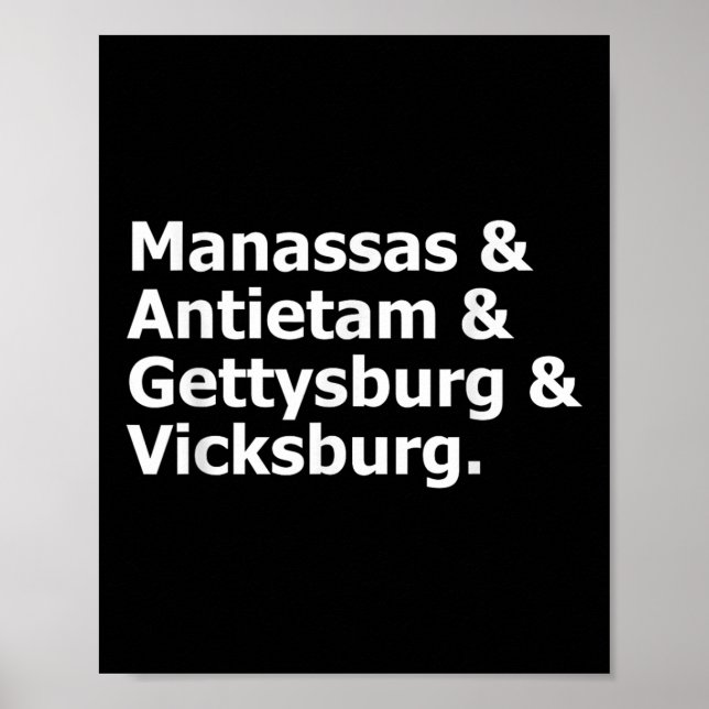 Civil Krig Battles Manas Antietam Gettysburg Vicks Poster (Framsidan)