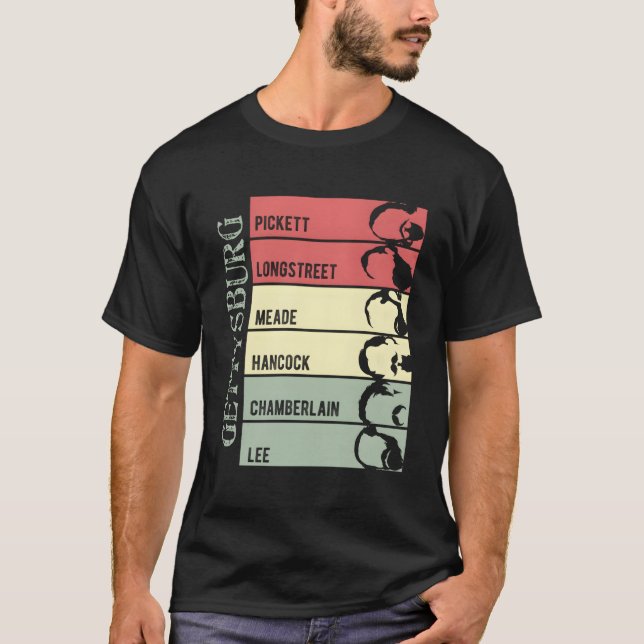 Civil Krig Beards Gettysburg Beard Old school T Shirt (Framsida)
