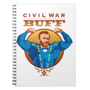 Civil Krig Buff—US Grant Spiral Bound Notebook Anteckningsbok